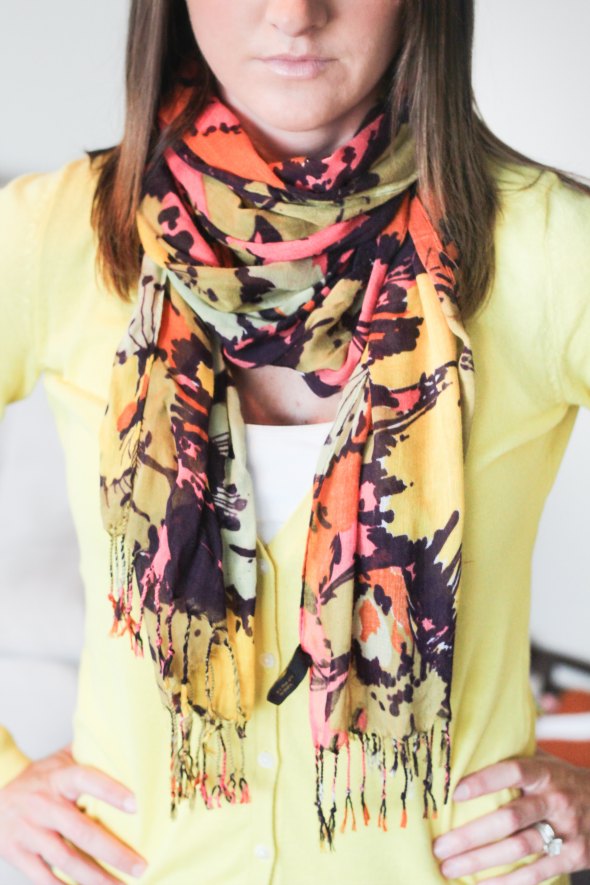 Bright Yellow Cardigans for Women - Scarf