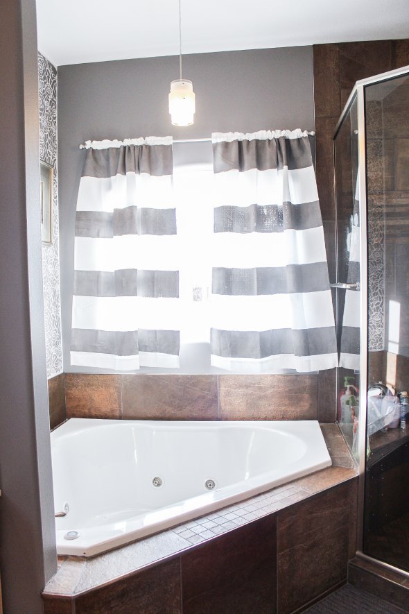 Master Bathroom Makeover Decorating Ideas Painted Curtains