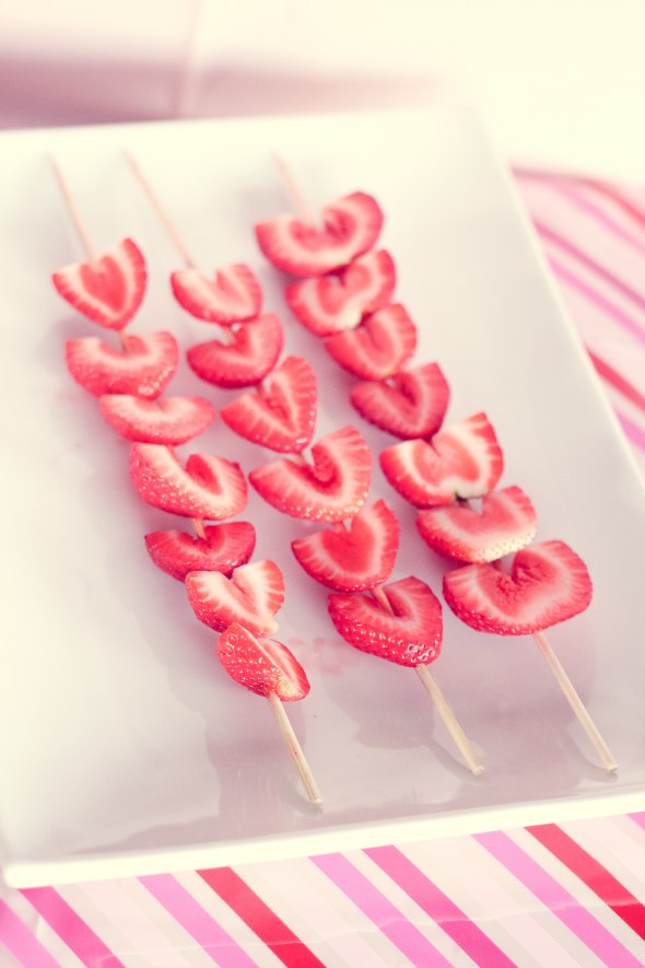 Strawberry Heart Skewers Yummy!