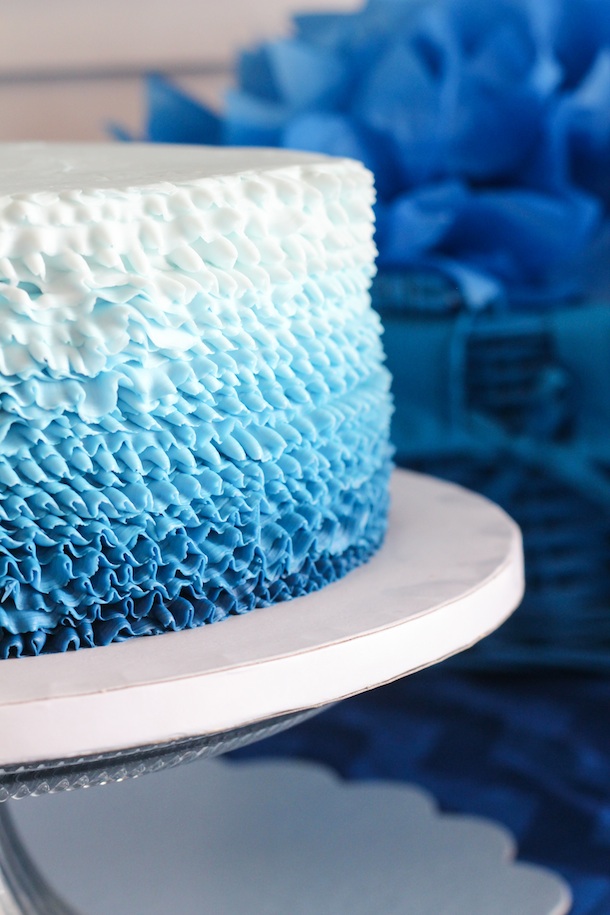 Blue Ombre Birthday Party Shades of Blue Cake