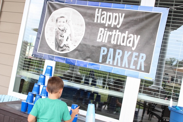 Blue Ombre Birthday Party Banner by Banner Envy