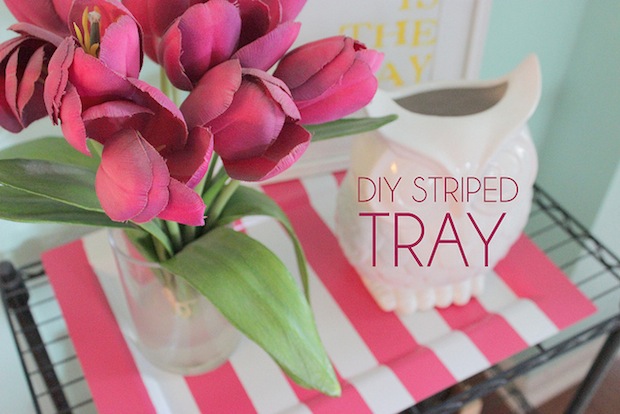 DIY Striped Tray Inspire Me Please Weekend Blog Hop