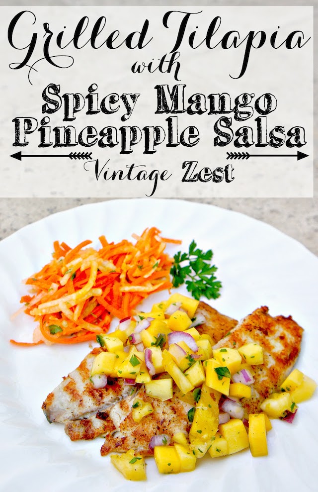 Grilled Tilapia with Spicy Mango Pineapple Salsa #shop #GOWalmart #WMT5663 1