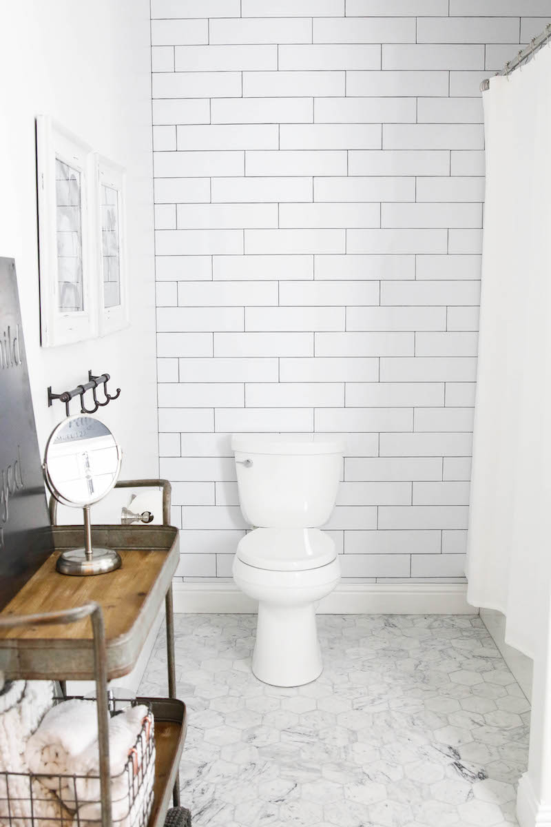 Updated Home Tour - House of Rose - Bathroom - Subway Tile