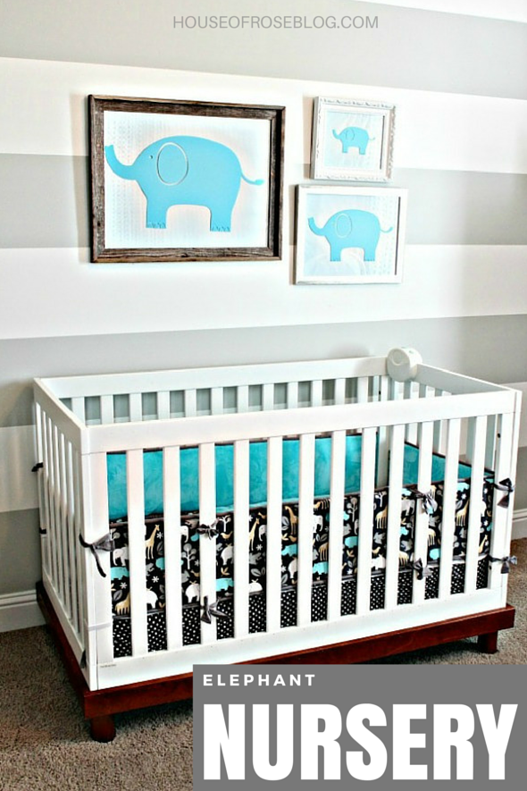 Modern Baby Nursery Ideas - Gray and White - Elephants - Gender Neutral