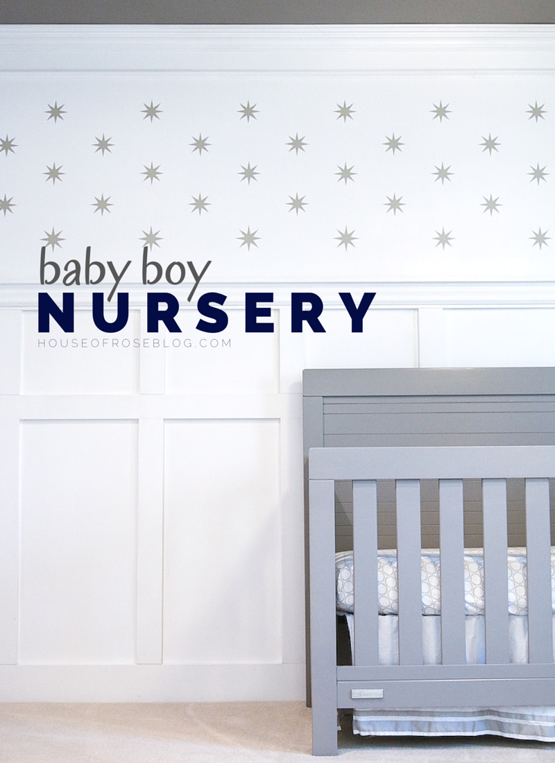 Baby Boy Nursery with Grey Crib - HouseofRoseBlog.com