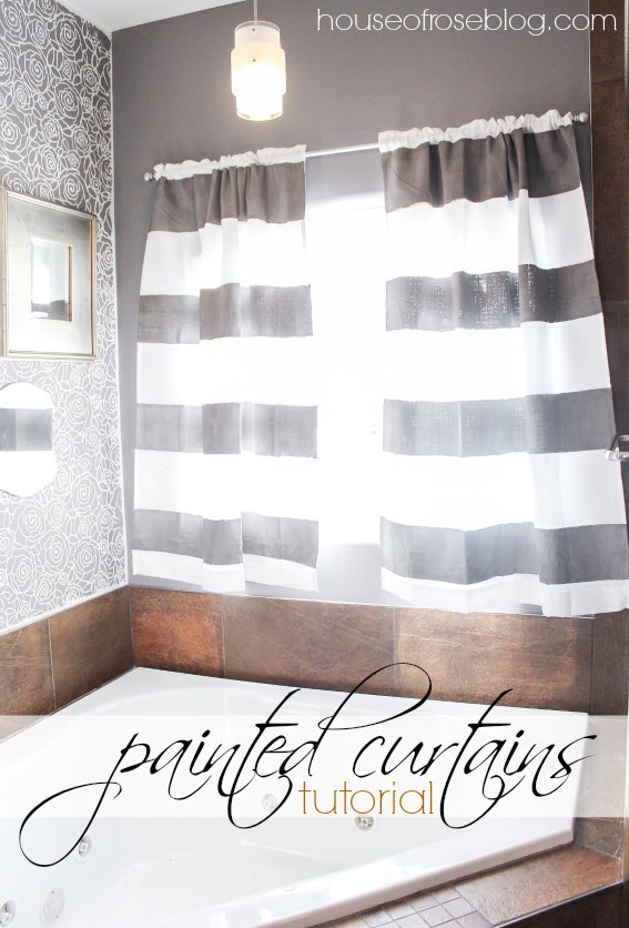 DIY How To Paint Curtains With Stripes
