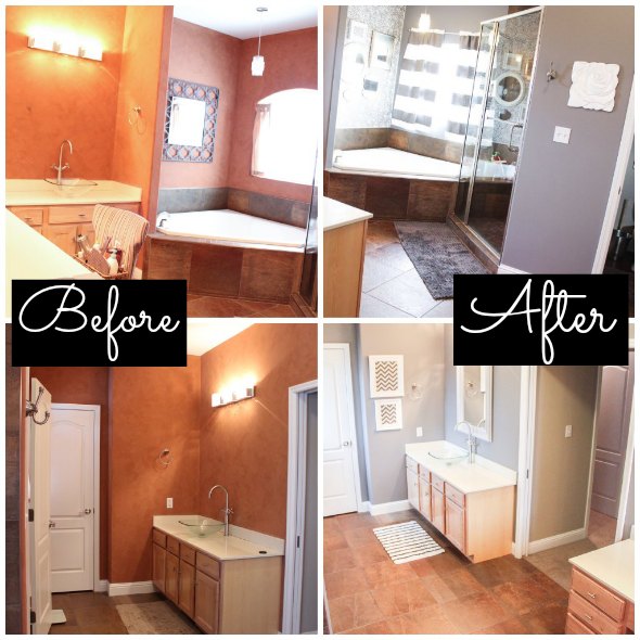 Master Bathroom Makeover Decorating Ideas Before & After