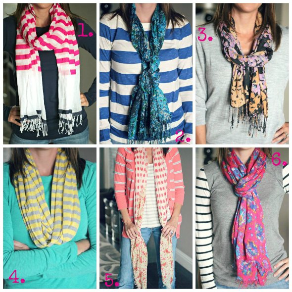 how to tie a scarf 6 ways